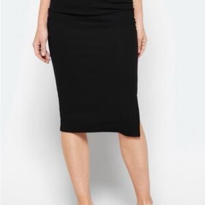 Michael Stars Rae Fitted Ribbed Midi Skirt with Slit